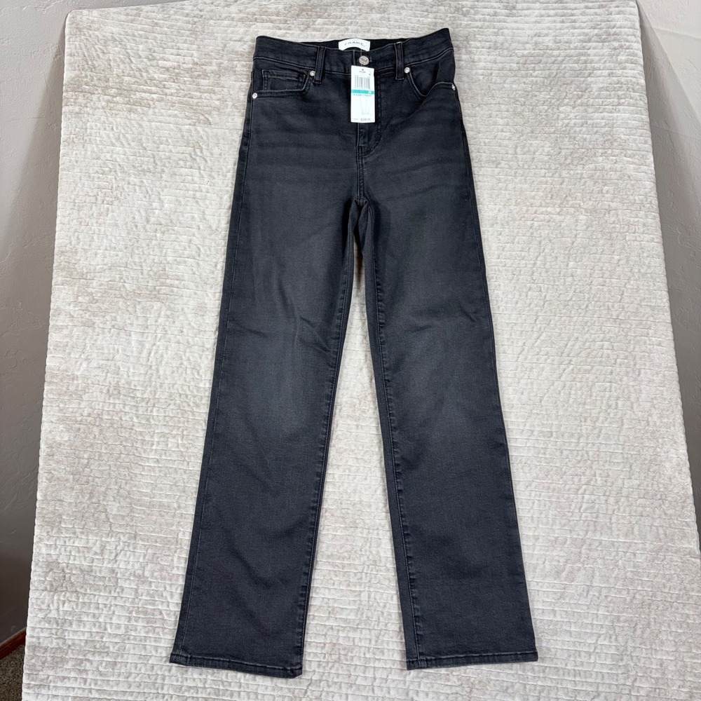 Frame Le Sleek Straight Jeans Kerry Dark Grey High Rise Size 25 LSLS208